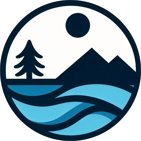 Logo about about nature, ocean, simple, primary color is dark blue 1